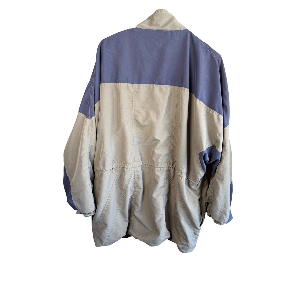 Vintage Avait Sportif Colorblock Nylon Windbreaker Jacket Grey Navy Mens M L - Picture 2 of 4